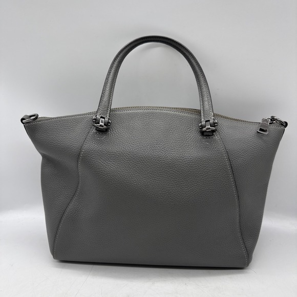 COACH Prairie Satchel Polished Pebbled Leather 58874 Grey Leather Handbag - Picture 2 of 11